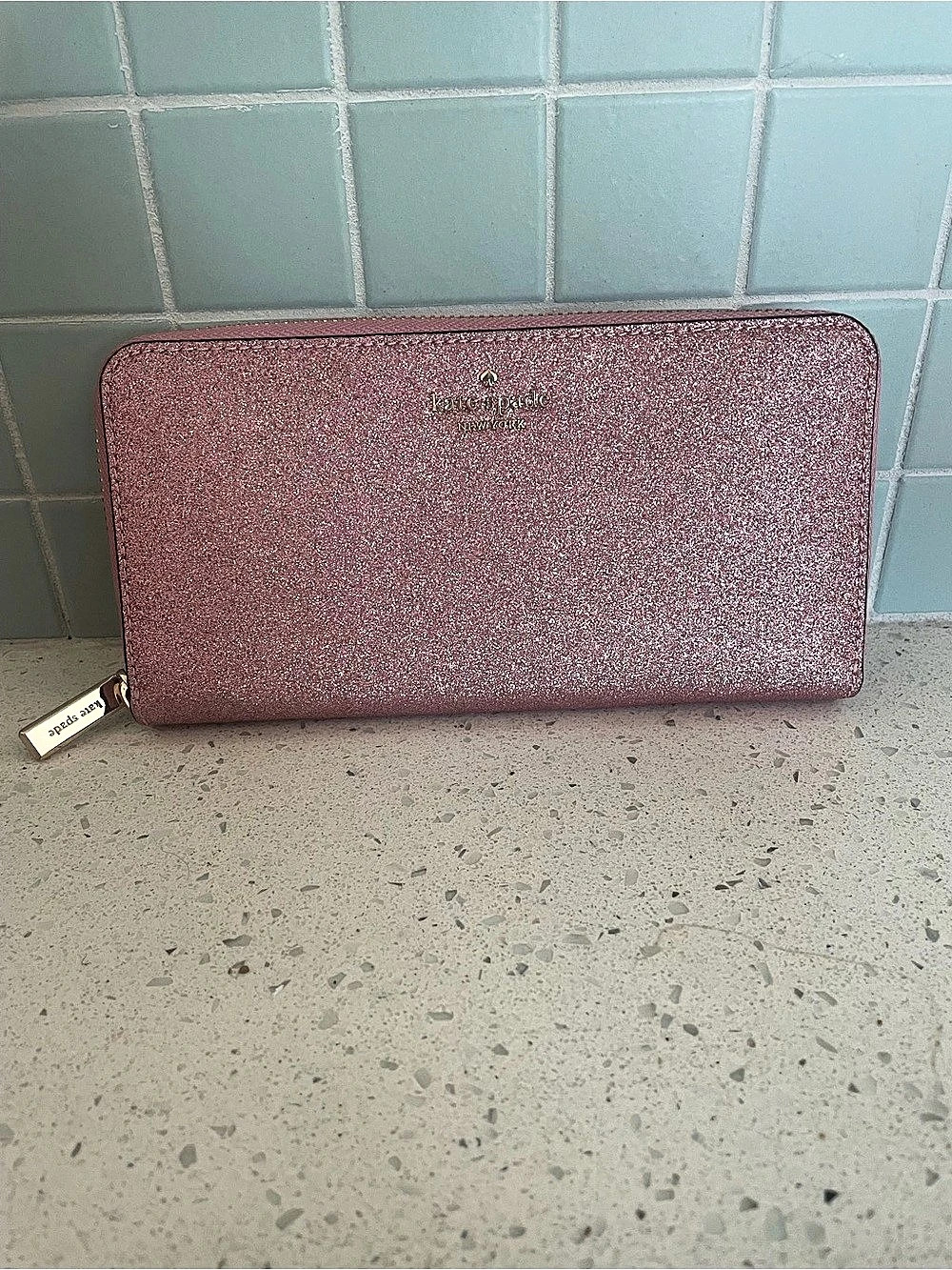Kate Spade continental zip wallet Glitter Zip Wallet in Pink